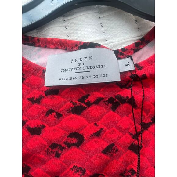 Preen By Thornton Bregazzi Stretch Red Serpent Long Sleeve Top NEW NWT - Picture 8 of 8